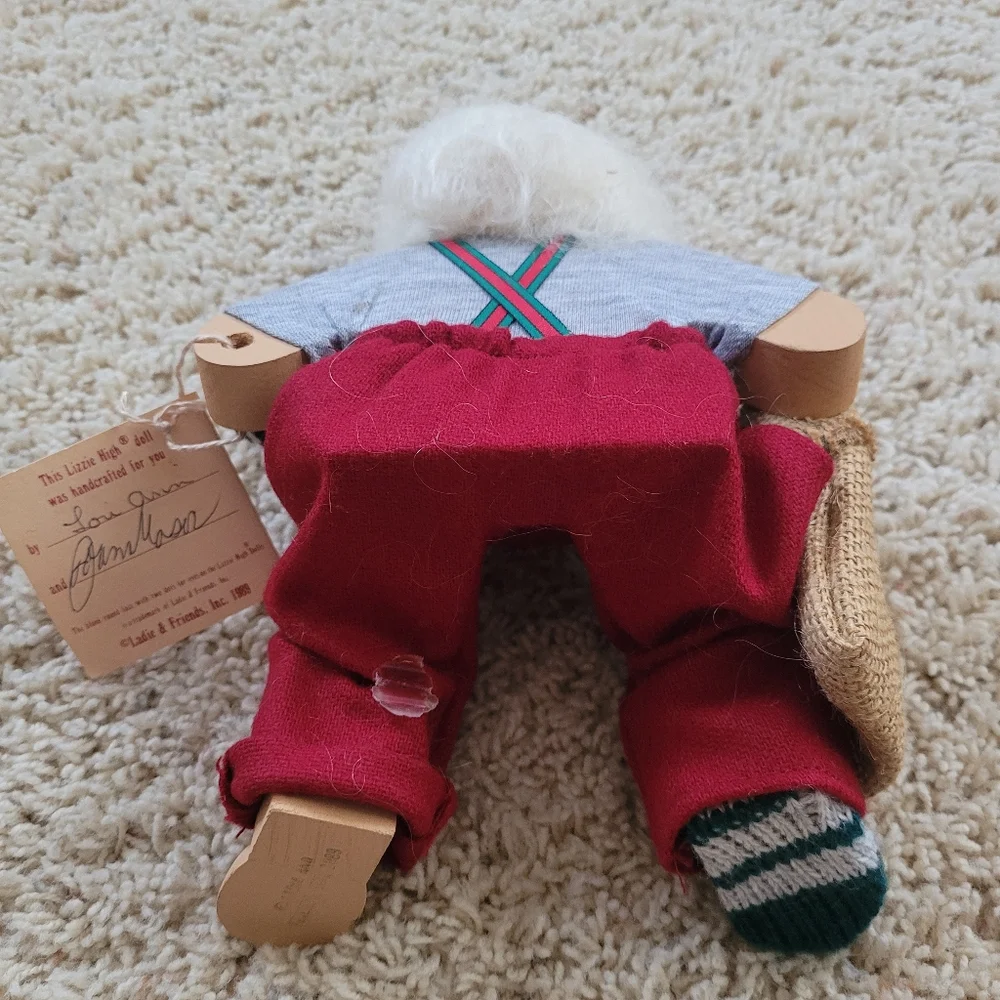 Lizzie High Vintage Collectible Wooden Santa & Mrs. Clause Christmas Decoration